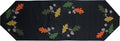 Leaves & Acorns Black Table Runner   - Home Collections by Raghu