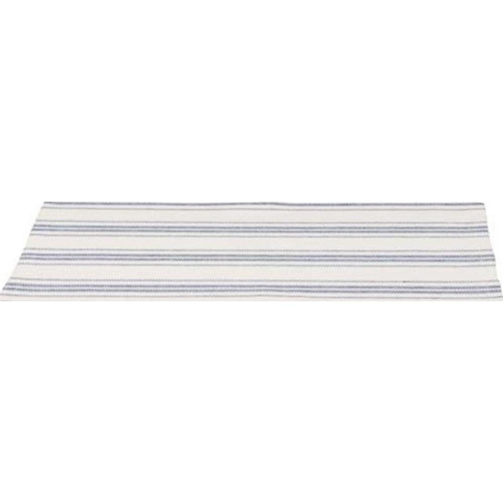 Grain Sack Stripe 45" Table Runner Colonial Blue - Cream - Home Collections by Raghu