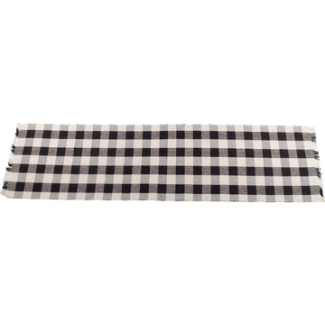 Buffalo Check 45" Table Runner Black - Buttermilk - Home Collections by Raghu