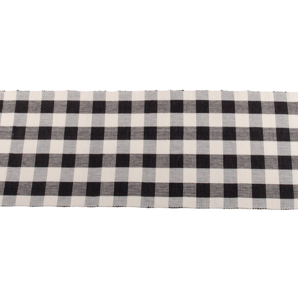 Buffalo Check 45" Table Runner Black - Buttermilk - Home Collections by Raghu