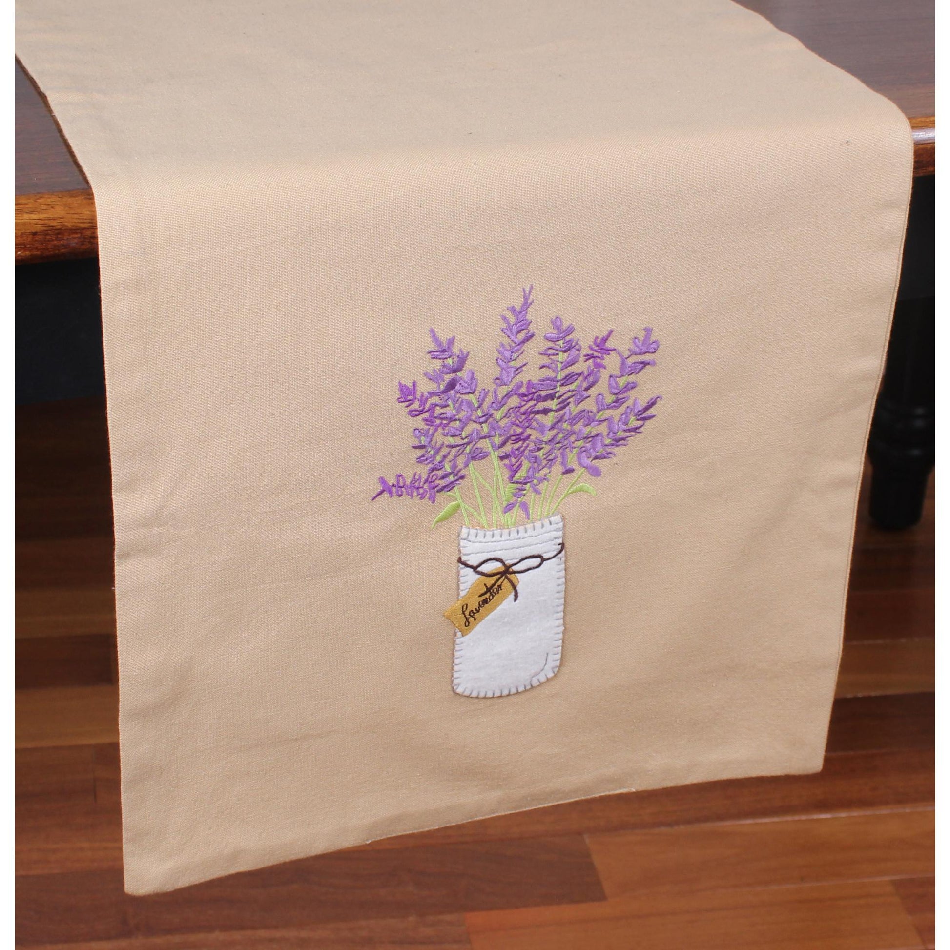 Lavender Mason Jar Table Runner - Home Collections by Raghu