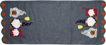 Halloween Gnomes Gray Table Runner  - Home Collections by Raghu