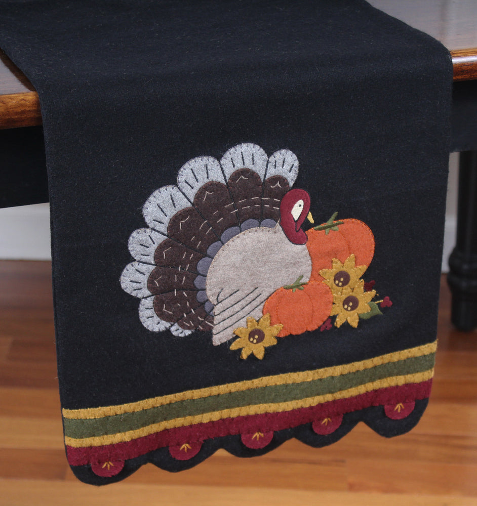 Turkey Time Black Table Runner  - Home Collections by Raghu
