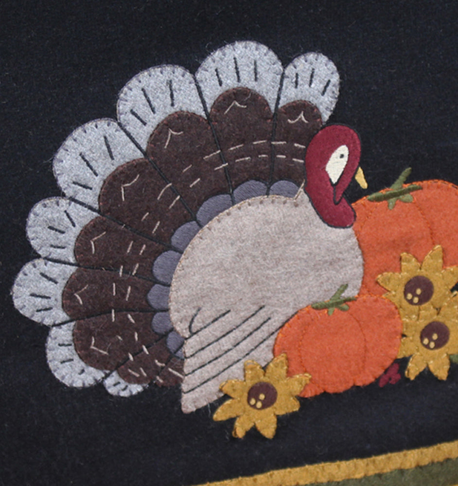 Turkey Time Black Table Runner  - Home Collections by Raghu