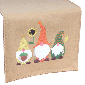 Fall Gnomes Gold Table Runner TR025213