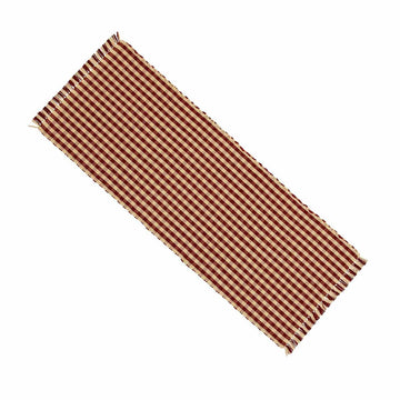 Barn Red-Nutmeg Heritage House Check Barn Red Table Runner - Home Collections by Raghu
