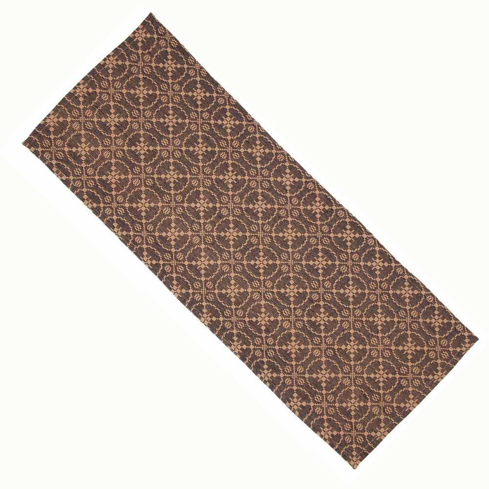Black-Tan Marshfield Jacquard Table Runner - Home Collections by Raghu