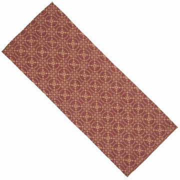Barn Red-Tan Marshfield Jacquard Table Runner - Home Collections by Raghu
