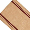 Barn Red Wheat Burlap Stripe Table Runner - Home Collections by Raghu