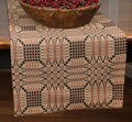 Trenton Jacquard Nutmeg Black Red Table Runner  - Home Collections by Raghu