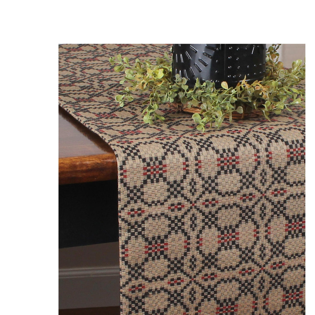 Kendall Jacquard Black Table Runner - Home Collections by Raghu