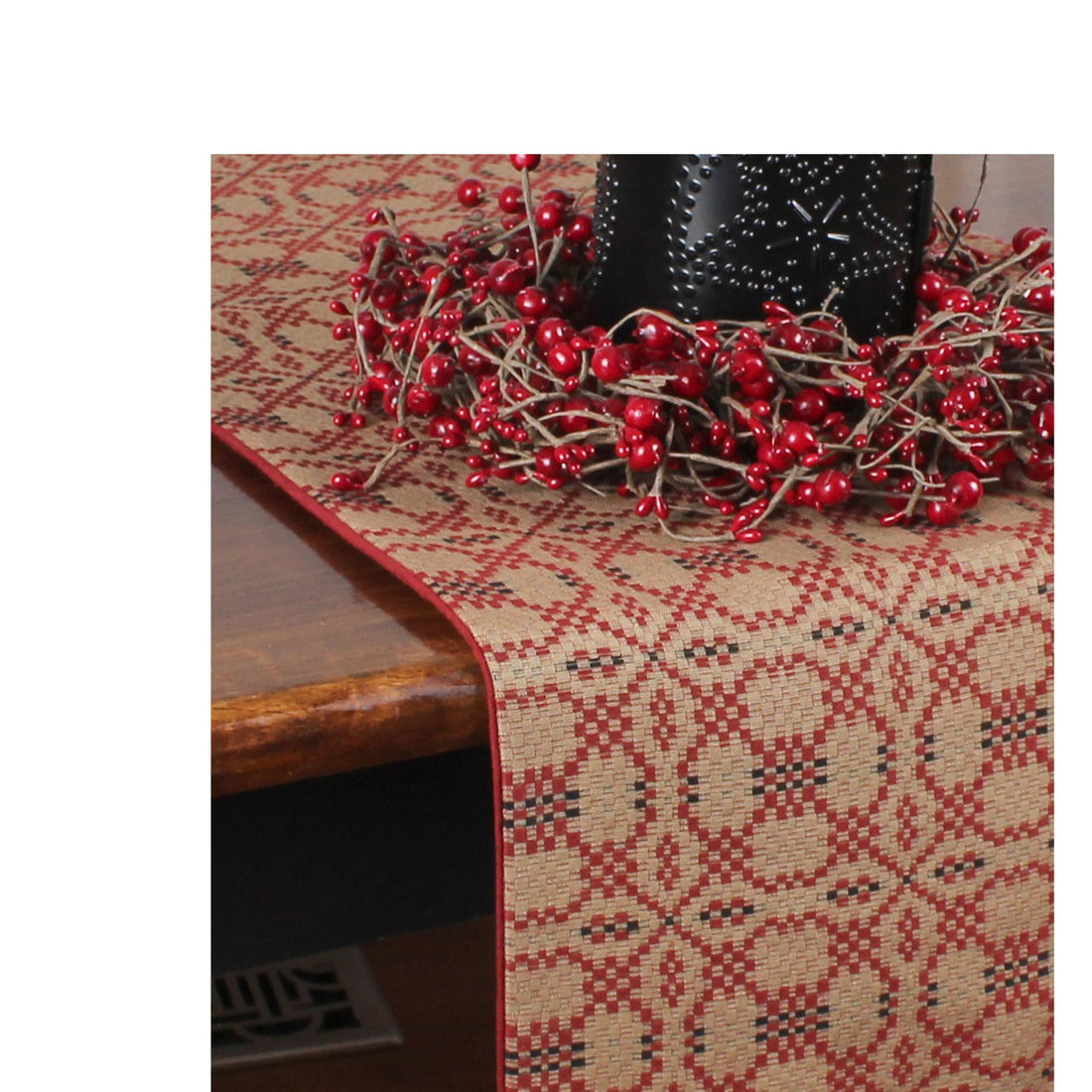Kendall Jacquard Red Table Runner - Home Collections by Raghu