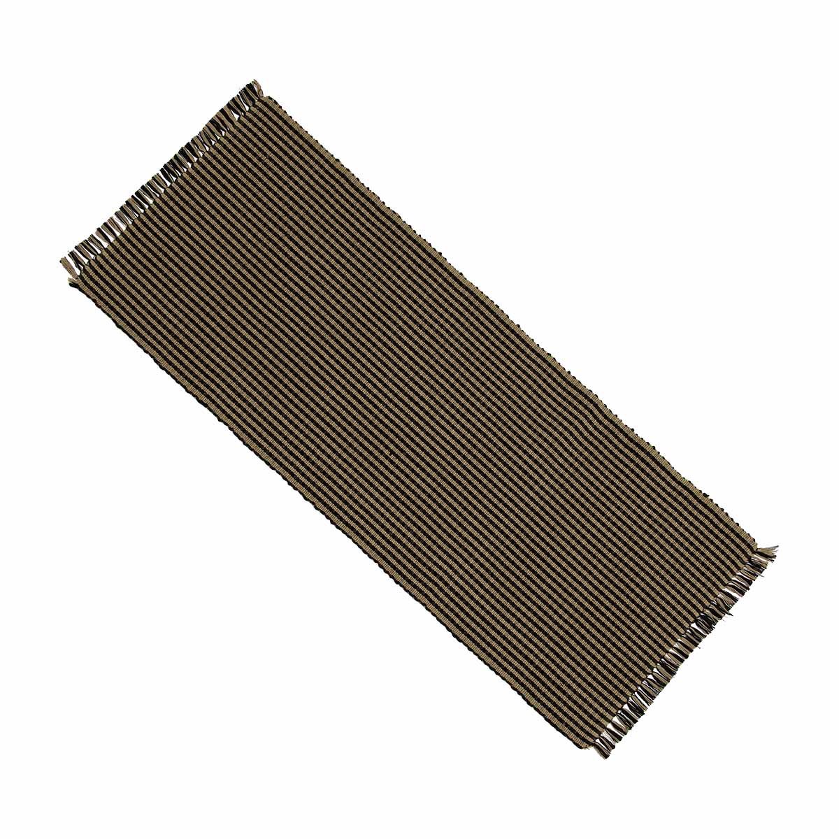 Black - Oat Newbury Gingham Table Runner - Home Collections by Raghu