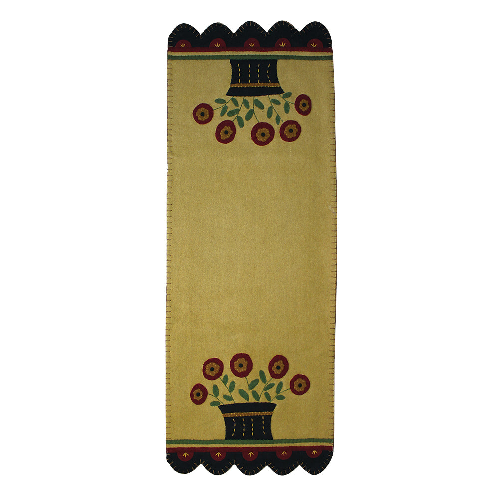 Folk Flower Basket Table Runner - Home Collections by Raghu