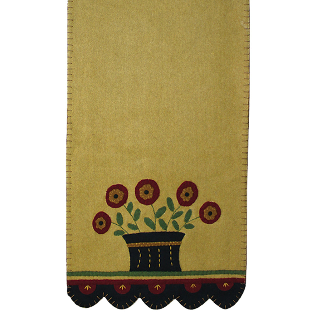 Folk Flower Basket Table Runner - Home Collections by Raghu