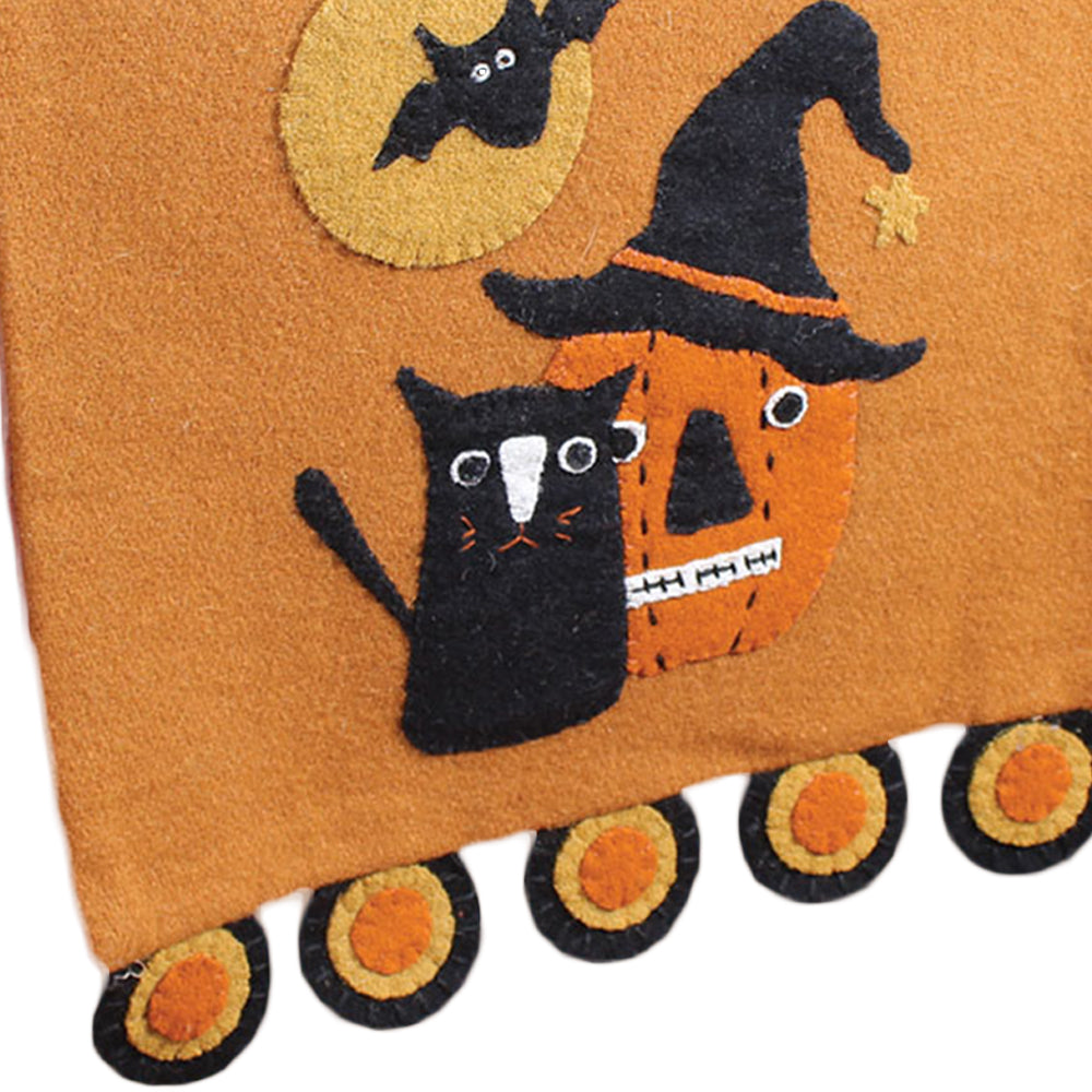 Cats, Bats, Pumpkin’???Oh My Felt Table Runner Table Runner - Home Collections by Raghu