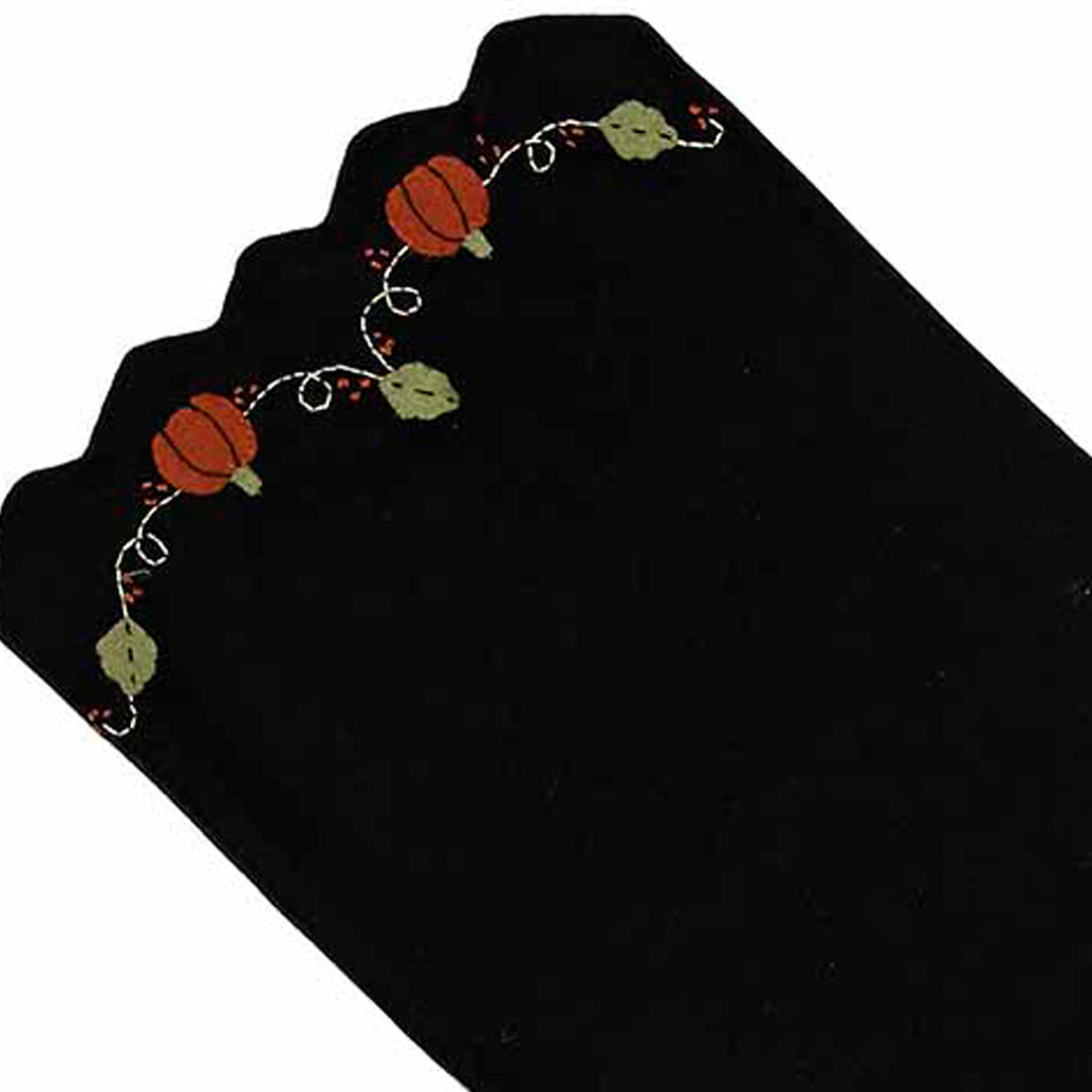 Pumpkins And Vines Black Table Runner - Home Collections by Raghu