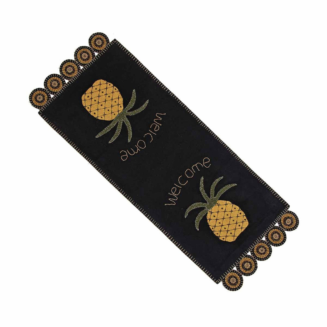 Black Pineapple Welcome Table Runner - Home Collections by Raghu