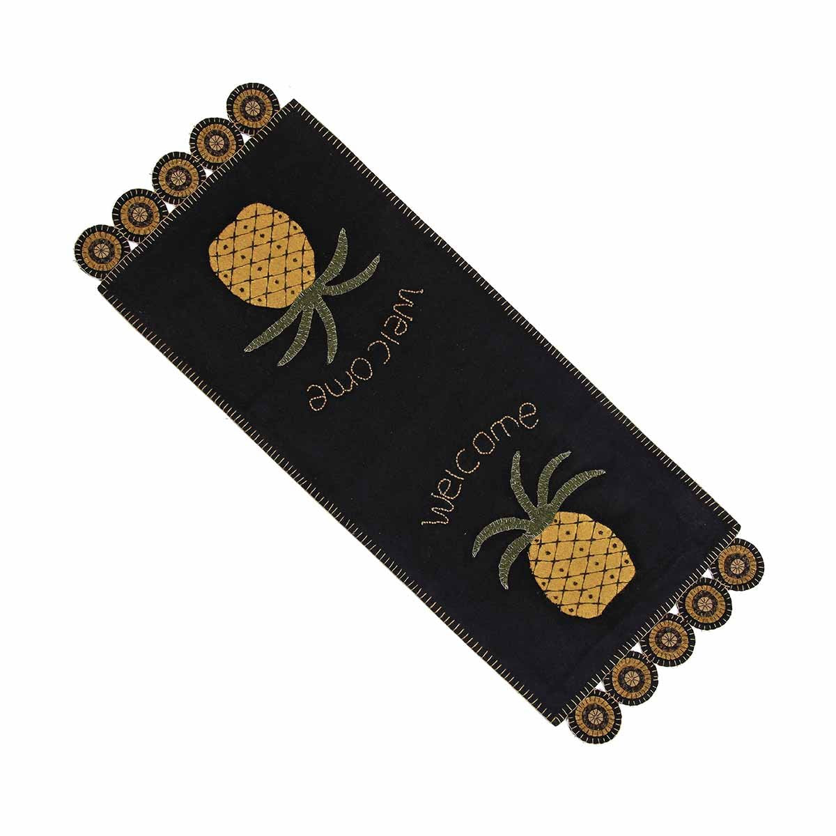 Black Pineapple Welcome Table Runner - Home Collections by Raghu