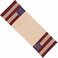 Nutmeg - Indigo - Barn Red Stars and Stripes Table Runner - Home Collections by Raghu