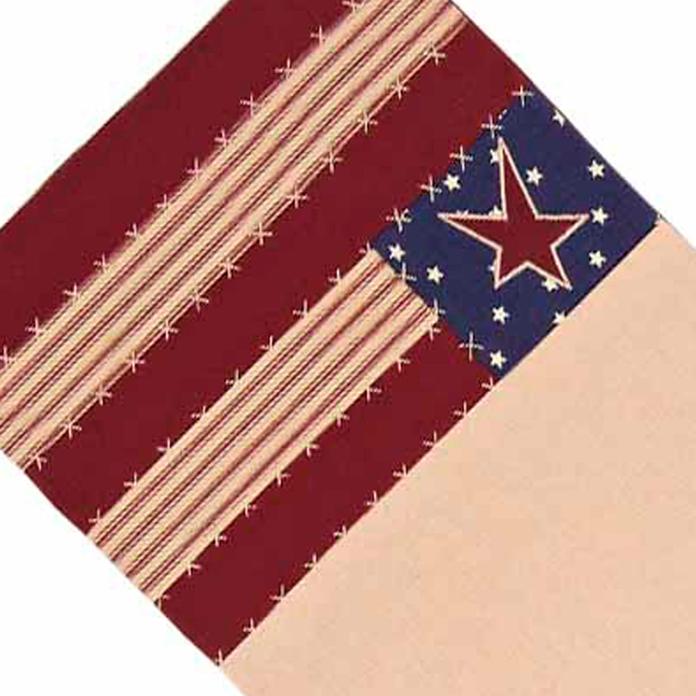Nutmeg - Indigo - Barn Red Stars and Stripes Table Runner - Home Collections by Raghu