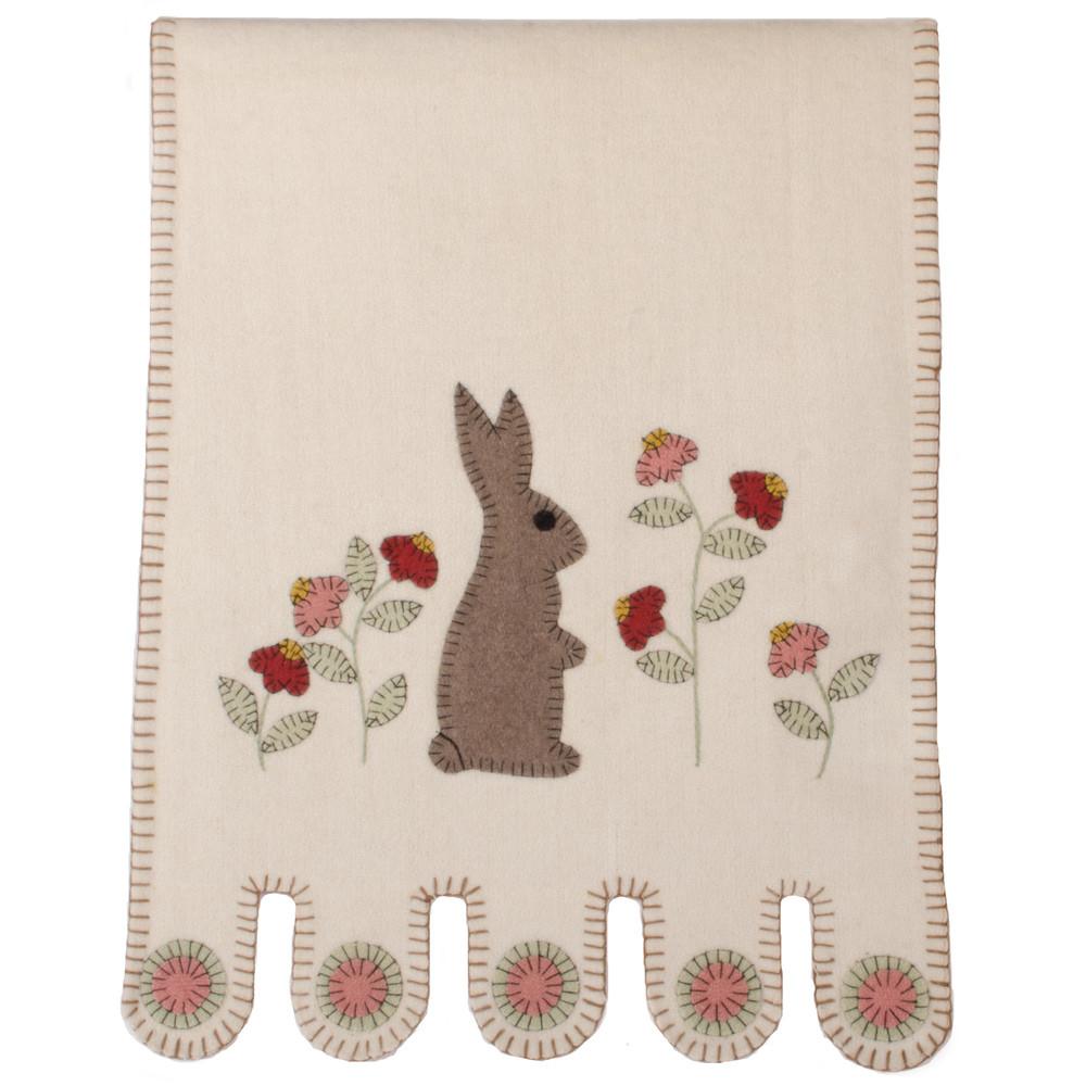 Cream Bunny in the Garden Table Runner - Home Collections by Raghu