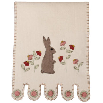 Cream Bunny in the Garden Table Runner - Home Collections by Raghu