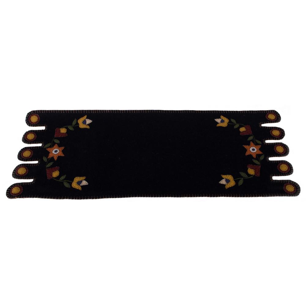 Black Flowering Vine Table Runner - Home Collections by Raghu