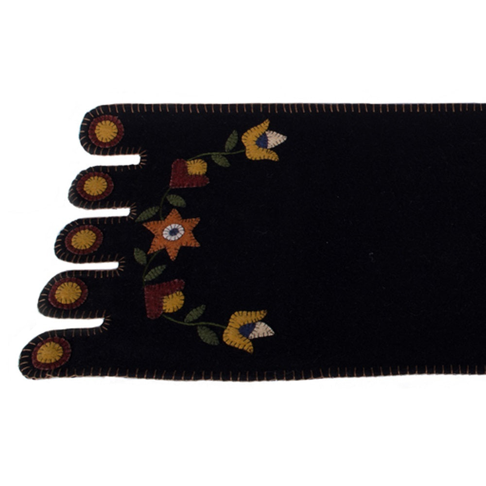 Black Flowering Vine Table Runner - Home Collections by Raghu