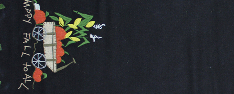 Happy Fall to All Black Table Runner  - Home Collections by Raghu