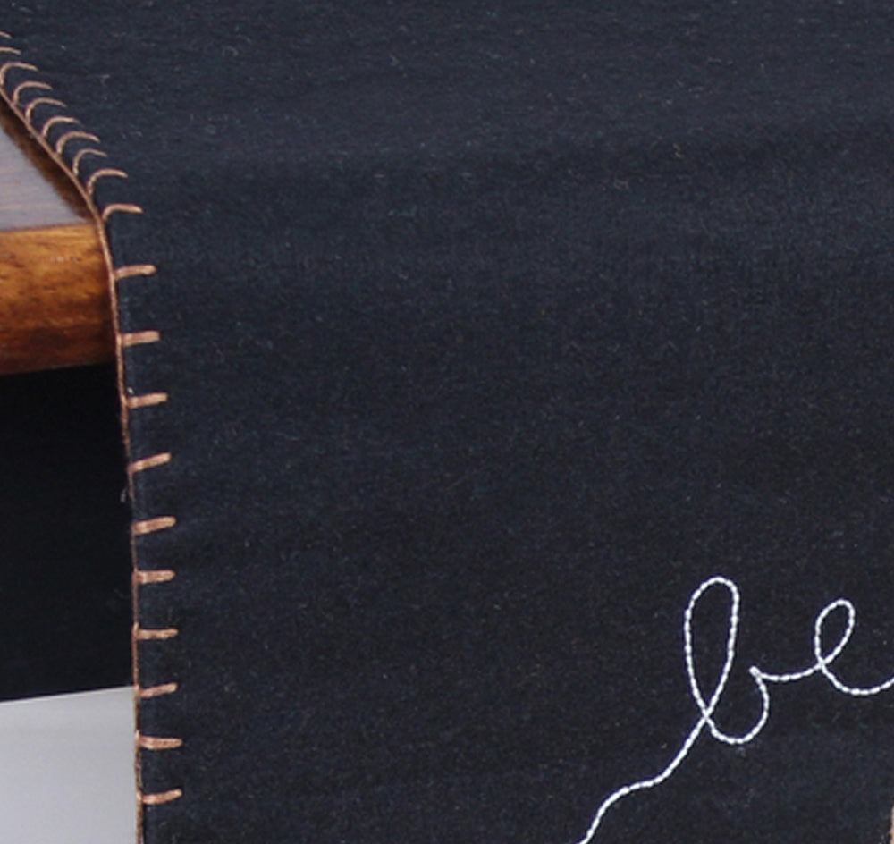 Snowman Believe Black Table Runner  - Home Collections by Raghu