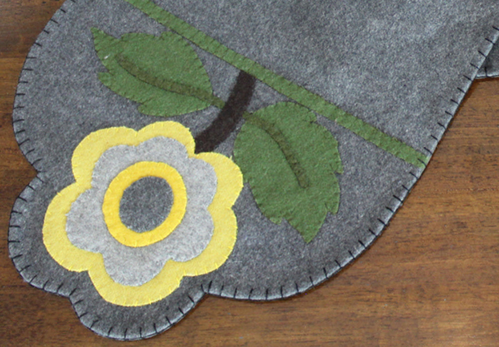 Yellow Flower Gray Table Runner   - Home Collections by Raghu