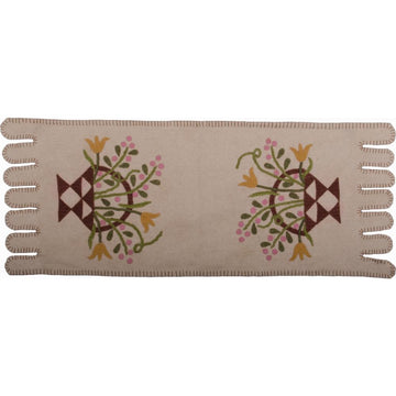 Flower Basket Table Runner Cream - Home Collections by Raghu