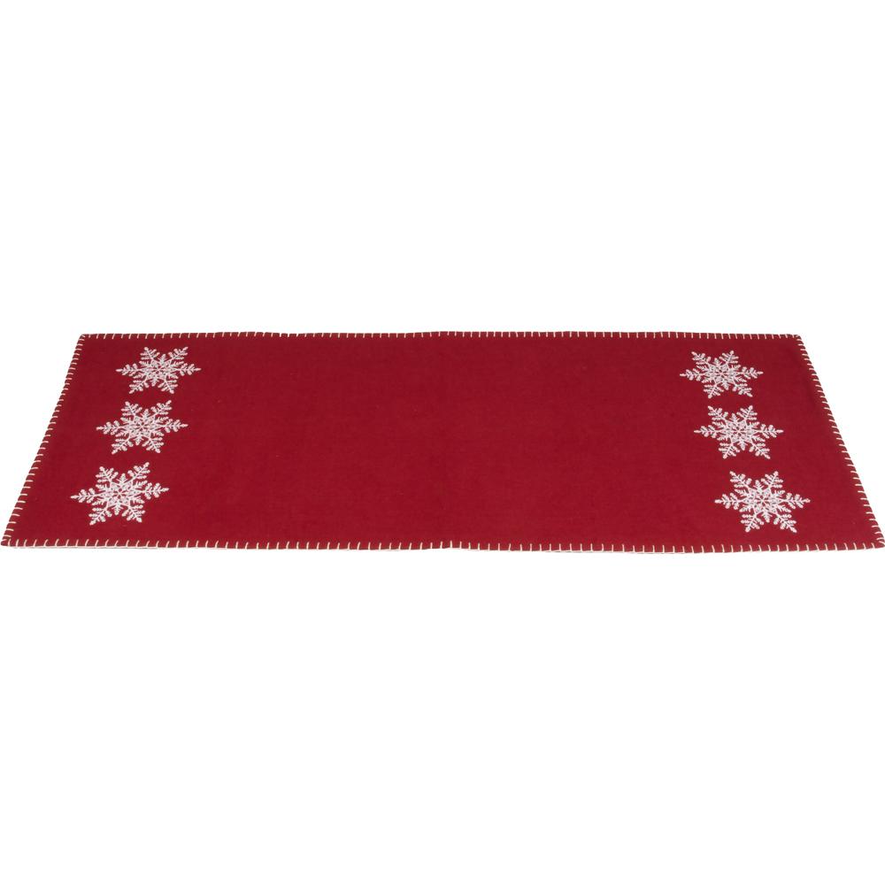 Snowflake Barn Red Table Runner - Home Collections by Raghu