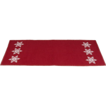 Snowflake Barn Red Table Runner - Home Collections by Raghu