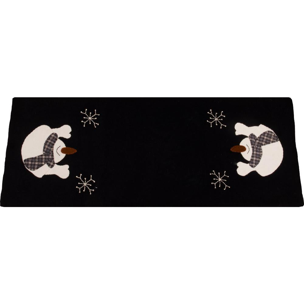 Snow Day Black Table Runner - Home Collections by Raghu