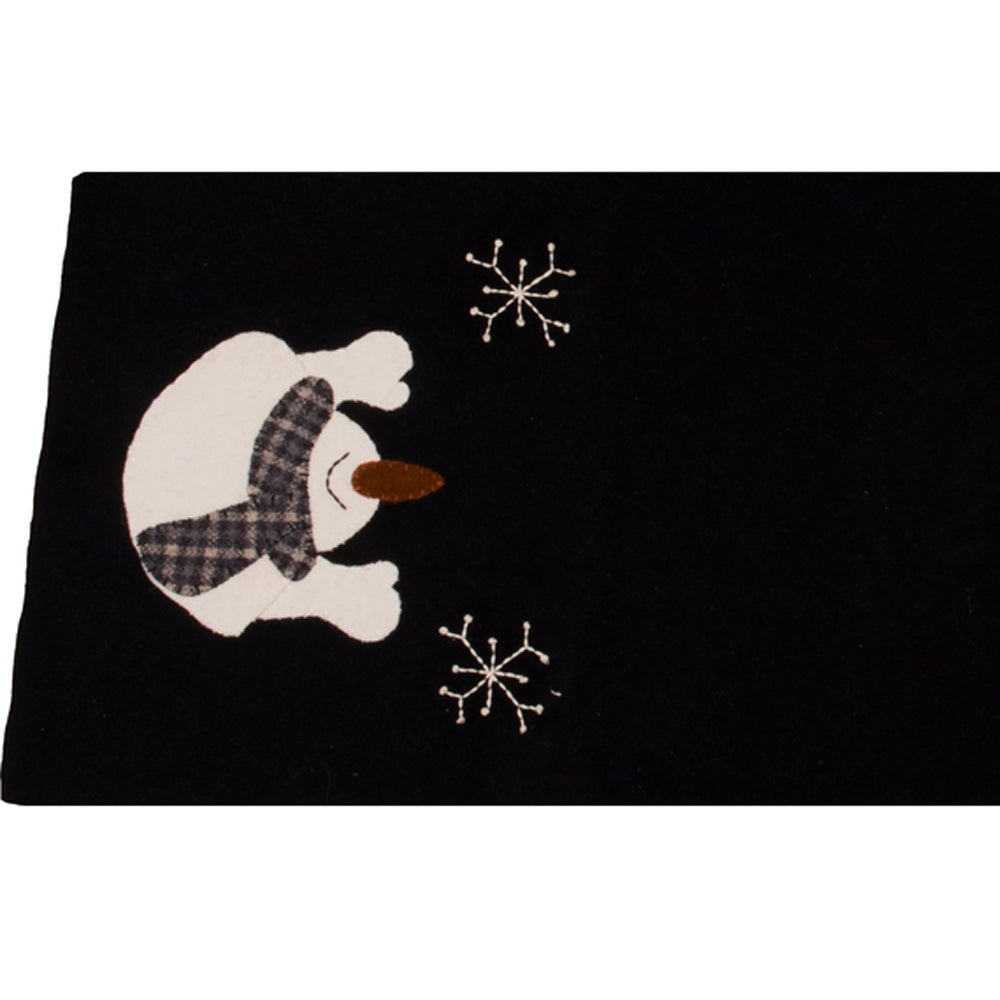 Snow Day Black Table Runner - Home Collections by Raghu