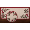 Cardinal Holly Felt Table Runner-  Home Collections by Raghu