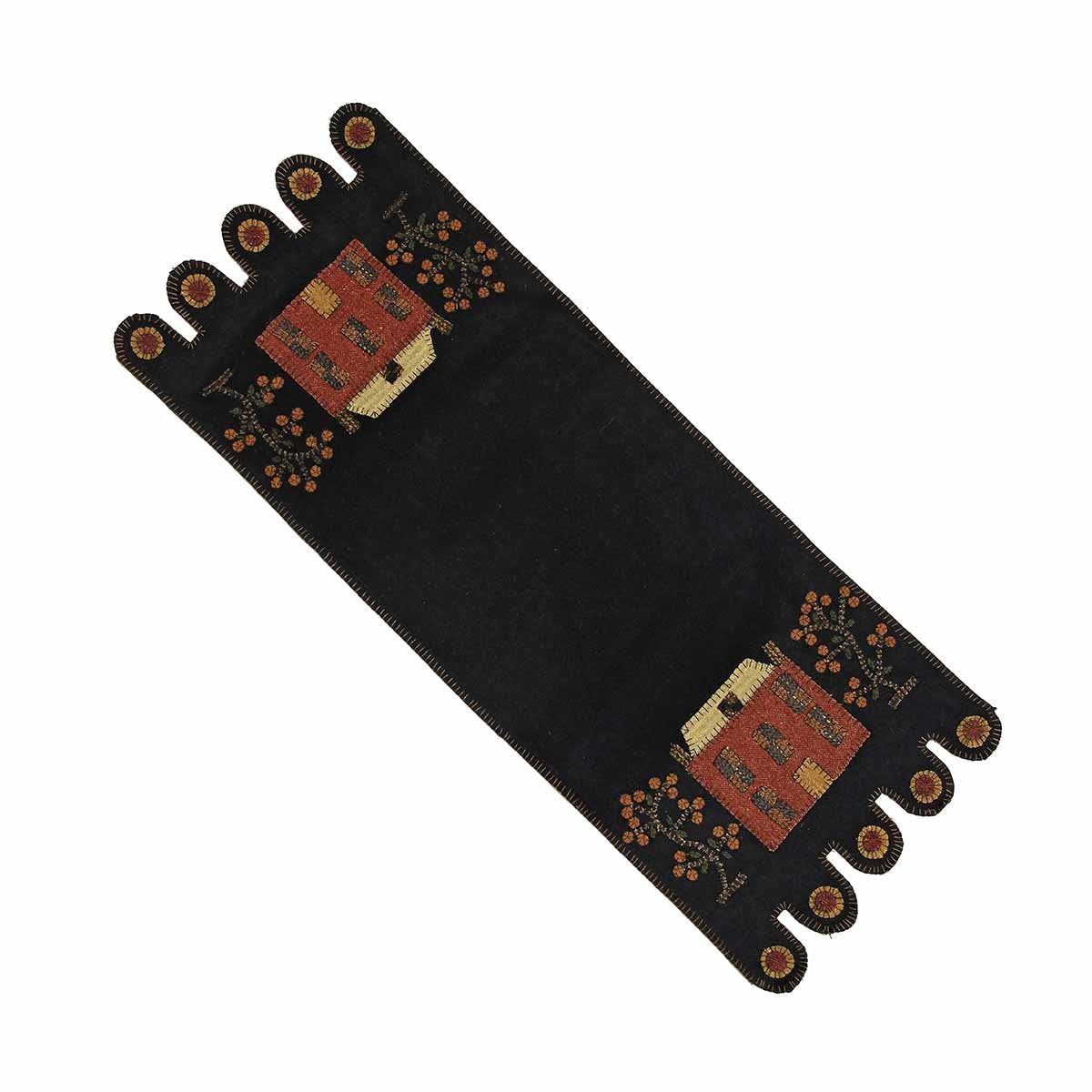 Black Primitive Manor Table Runner - Home Collections by Raghu