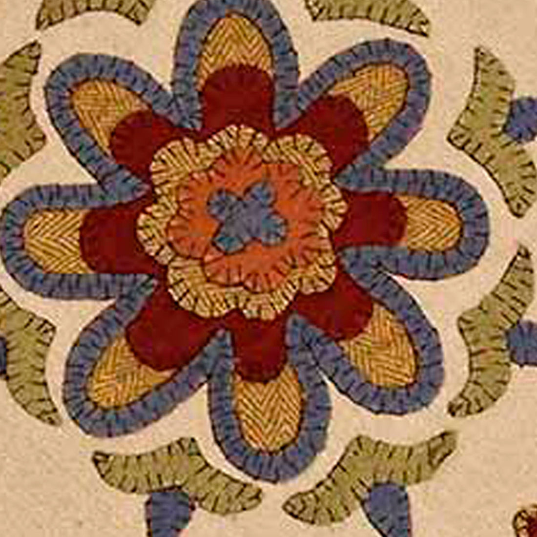 Cream 3 Flowers Table Runner TRWT0061