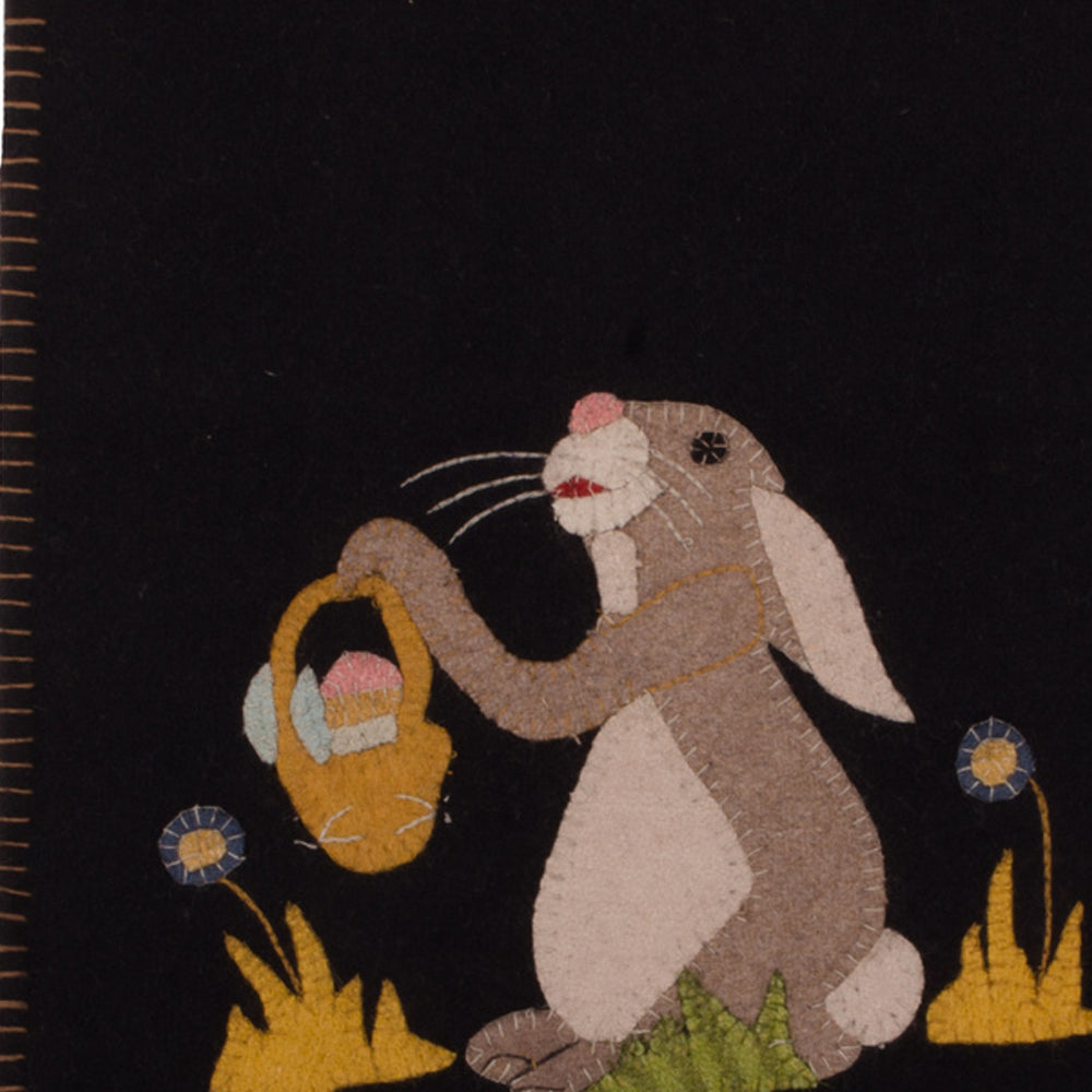 Black Bunny and a Basket Table Runner - Home Collections by Raghu