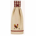 Barn Red-Nutmeg Rooster Tab Towel - Set of Two - Home Collections by Raghu