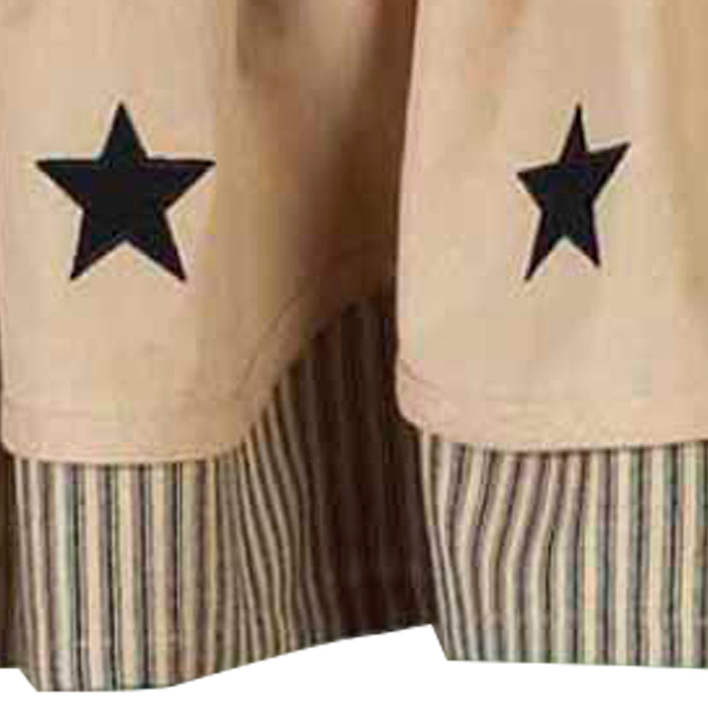 Nutmeg - Black Nutmeg w/ Black Star Fairfield Valance - Lined - Home Collections by Raghu