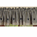 Black-Nutmeg Heritage House Check w/ Black Star Fairfield Valance - Lined - Home Collections by Raghu