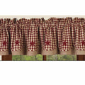 Barn Red-Nutmeg Heritage House Check w/ Barn Red Fairfield Valance - Lined - Home Collections by Raghu