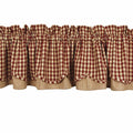 Barn Red-Nutmeg Heritage House Check Barn Red Fairfield Valance - Lined - Home Collections by Raghu