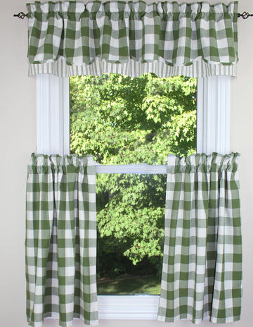 Buffalo Check Sage Sage Valance  - Home Collections by Raghu