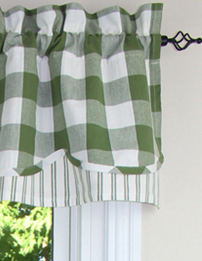 Buffalo Check Sage Sage Valance  - Home Collections by Raghu