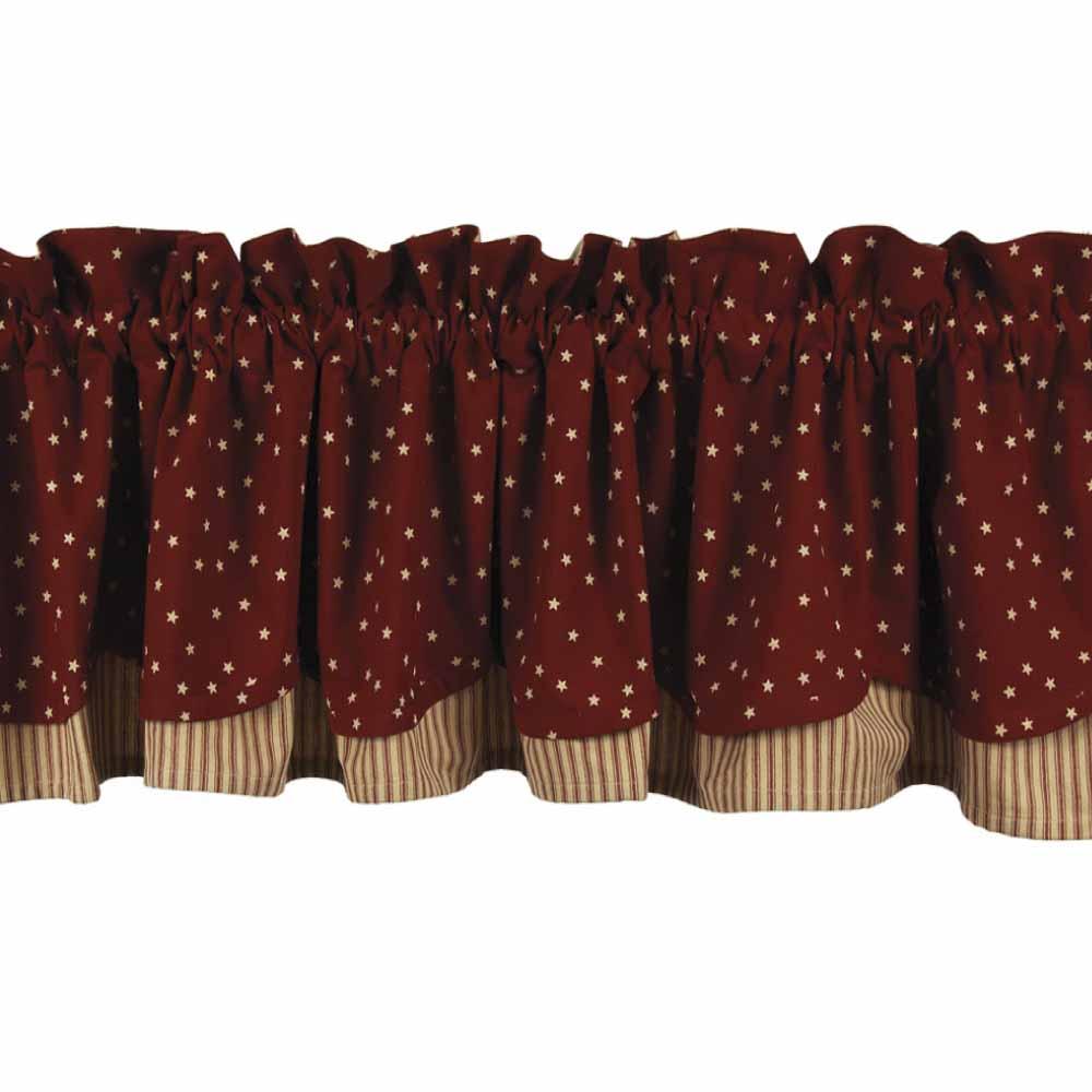 Barn Red-Nutmeg Salem Star Barn Red Fairfield Valance - Lined - Home Collections by Raghu
