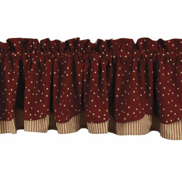 Barn Red-Nutmeg Salem Star Barn Red Fairfield Valance - Lined - Home Collections by Raghu